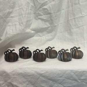 6 pcs Halloween Thanksgiving Napkin Rings, Metal Pumpkin Holders, Spooky Decor‎